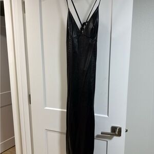 Zara Faux Leather Black Dress